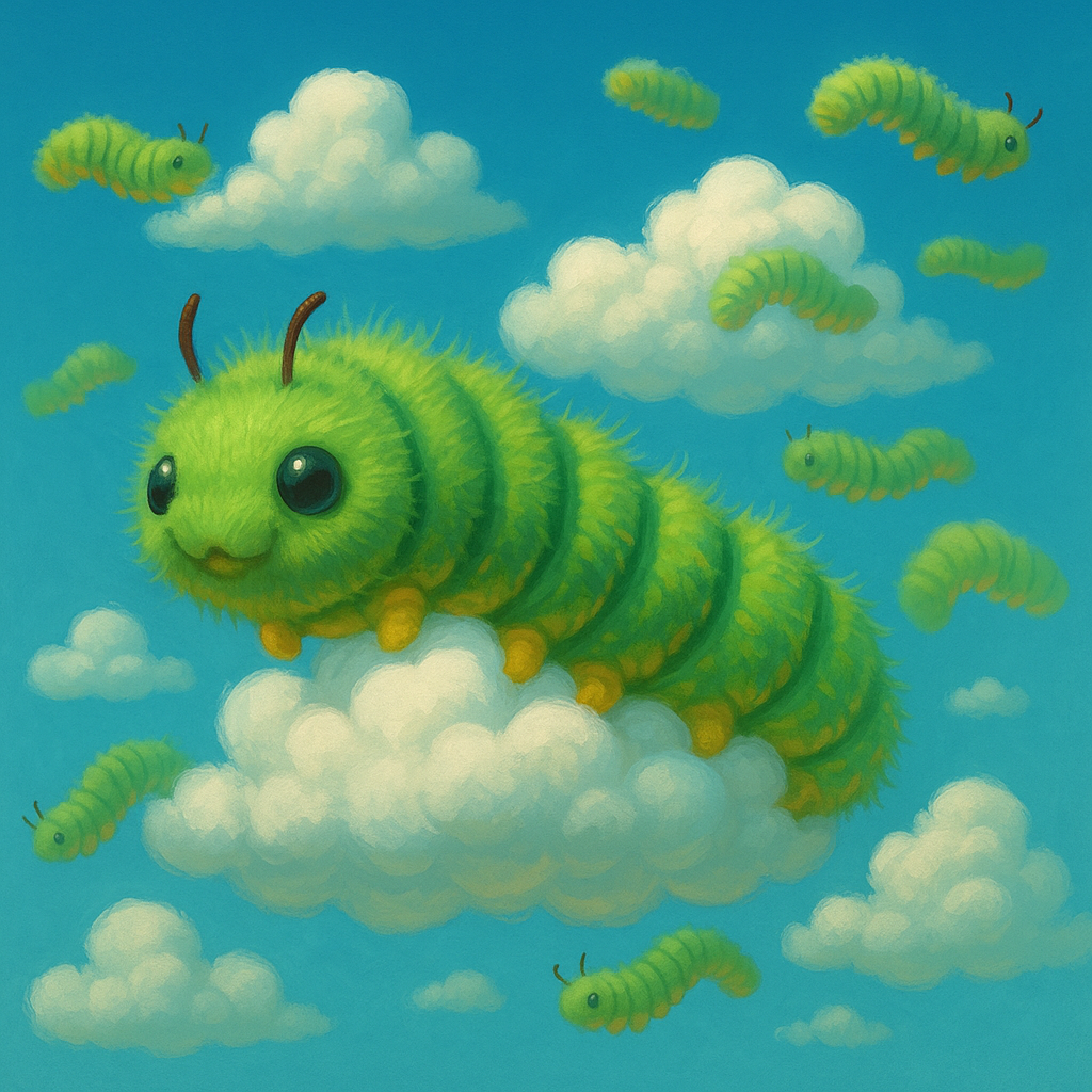Digital cloud caterpillars